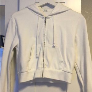 Brandy Melville White Cropped Hoodie